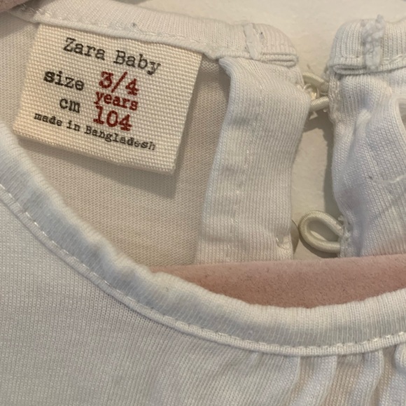 Zara while long sleeve shirt with eyelet details. Size 3/4. - Picture 4 of 5